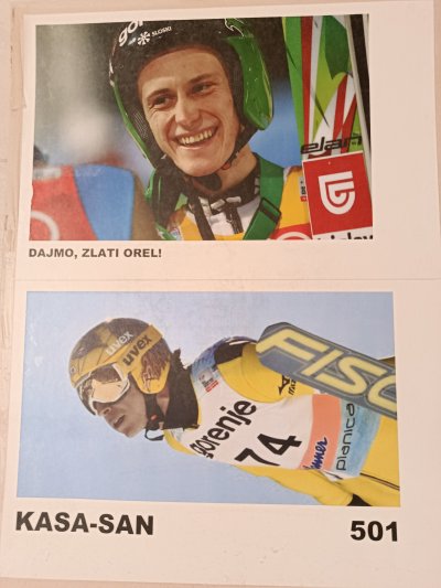 S hčerko sva 2016 izdelali navijaški transparent, na katerem sta Peter Prevc in Noriaki Kasai. Ker sva prišli peš iz Rateč že zelo zgodaj, sva jo s transparentom pod roko pred tekmo mahnili še v Tamar.