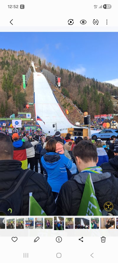 Sončna planica je raj za slovenske navijače.